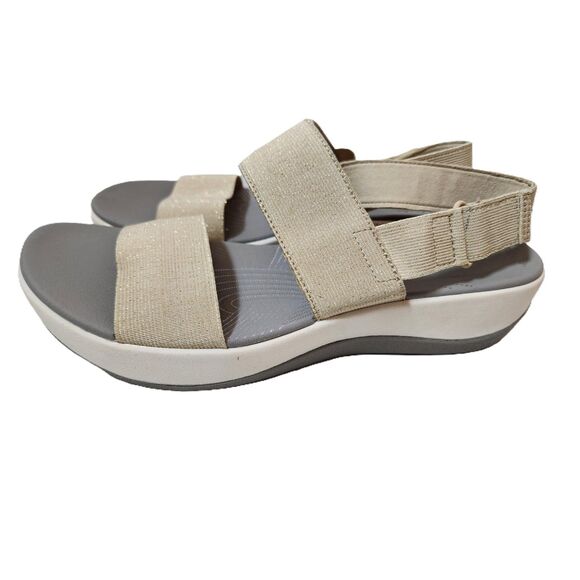 Clarks Cloudsteppers Arla Jacory Sandals Women's Size 9 Soft Gold - Picture 1 of 7